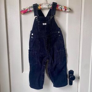 Vintage 90s y2k black corduroy overalls kids size 18 months